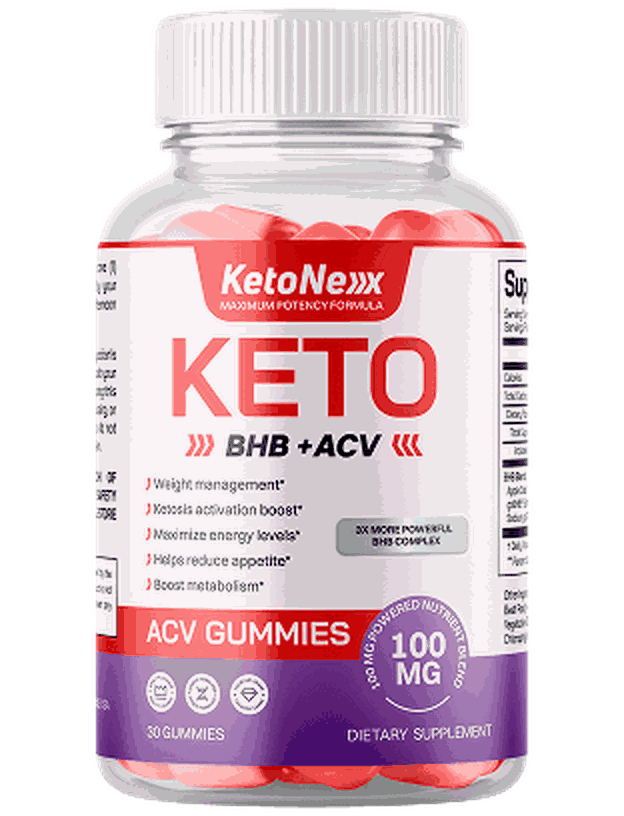 KetoNex KETO BHB + ACV Gummies — flaska med 30 gummies